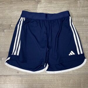 adidas Navy Blue Athletic Shorts with White Stripes